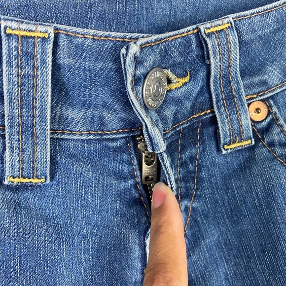 True Religion Womens Joey Flare Twisted Hem Flap Pocket Jeans in Med Was… - Picture 7 of 10